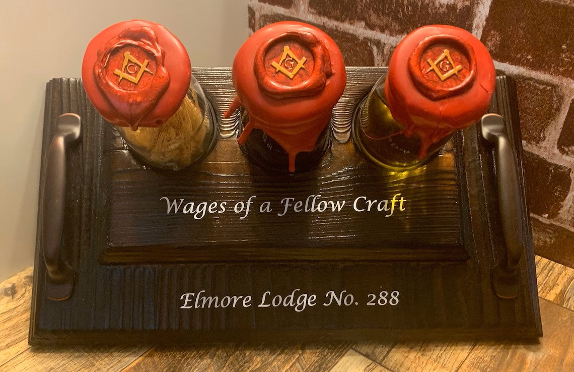 Masonic Wages of a Fellow Craft Display - Degree Work Version - Freemason Wall Decor