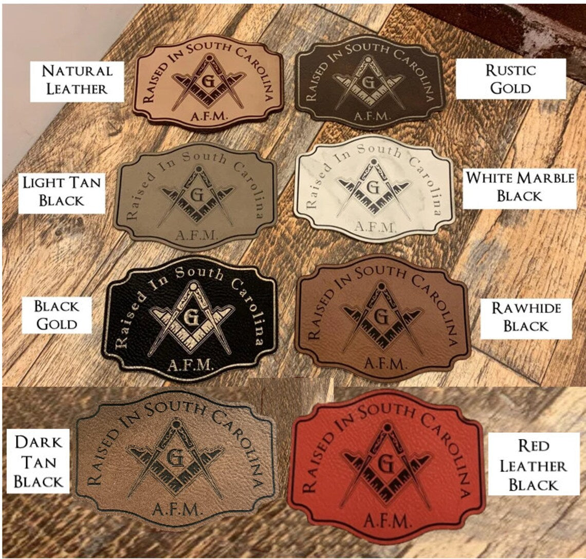 Masonic - Will Work For Corn, Wine, and Oil - Freemasonry Personalized Leather Patch Hat for Men