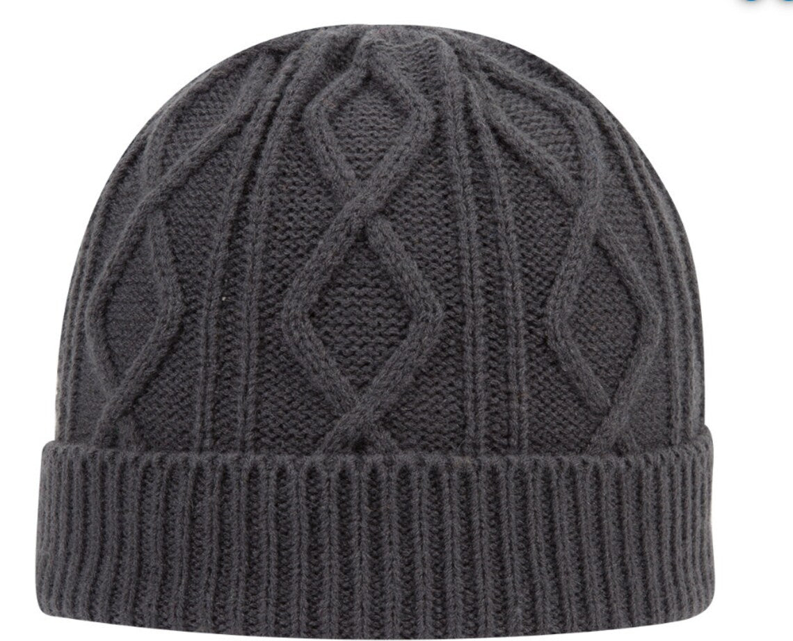 Masonic Square & Compass Beanie - Freemason Leather Patch Hat for Men