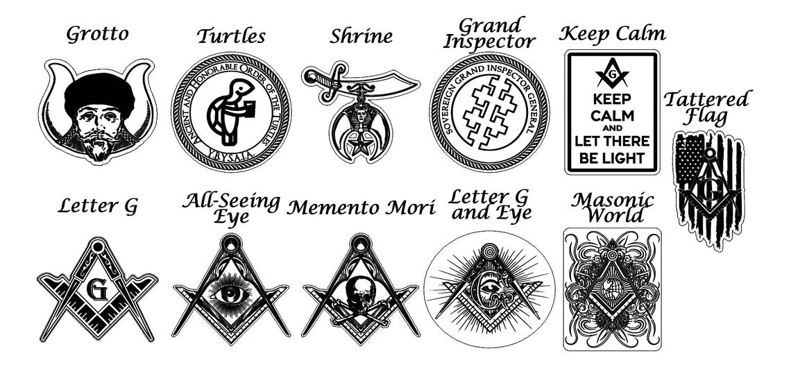 Masonic Freemasonry - Large Wood and Leather Name Tags - Custom Personalized Accessory for Men